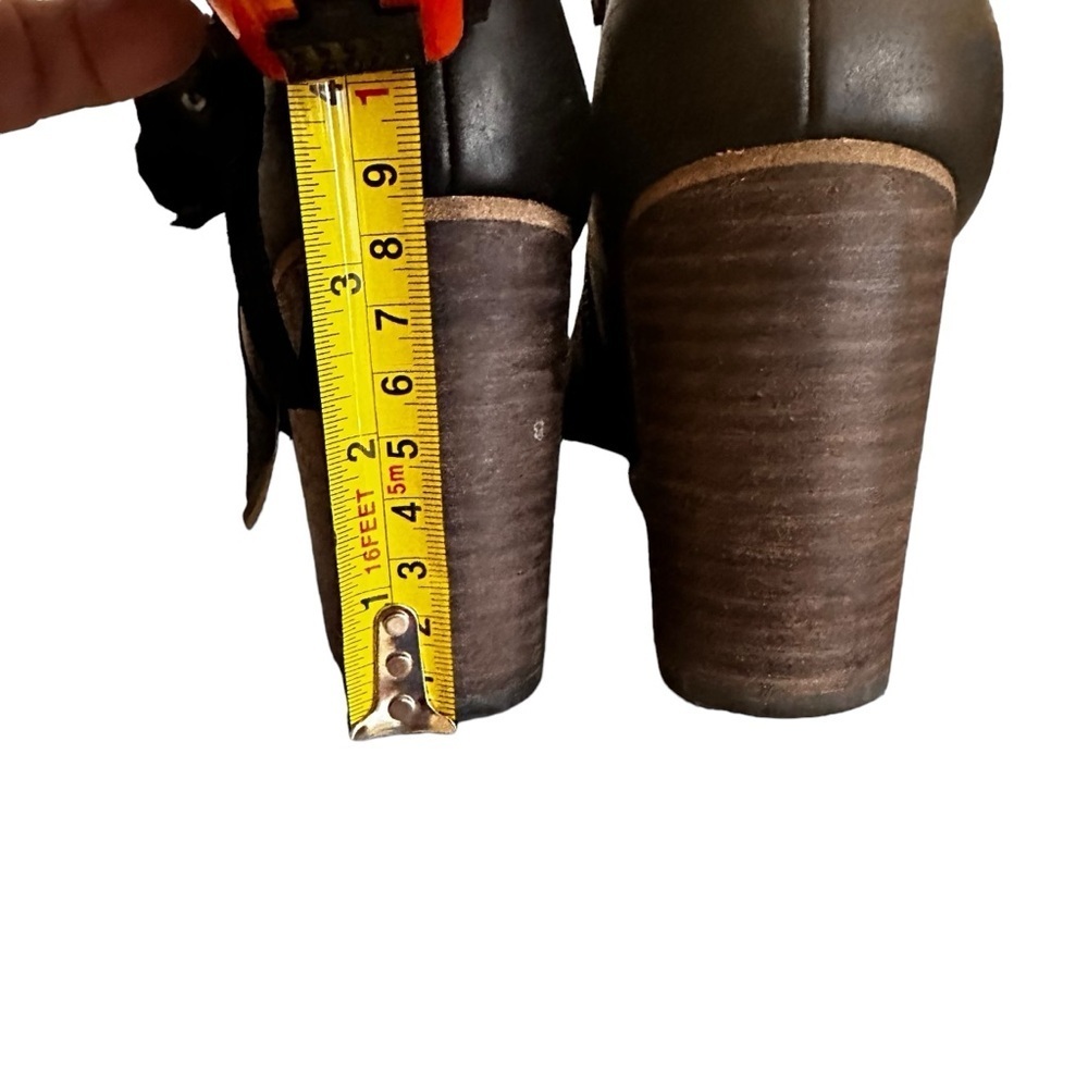 BP. Lance Black Leather Ankle Booties, Round Toe, Zip Closure, Block Heel sz 7.5 - Picture 14 of 14